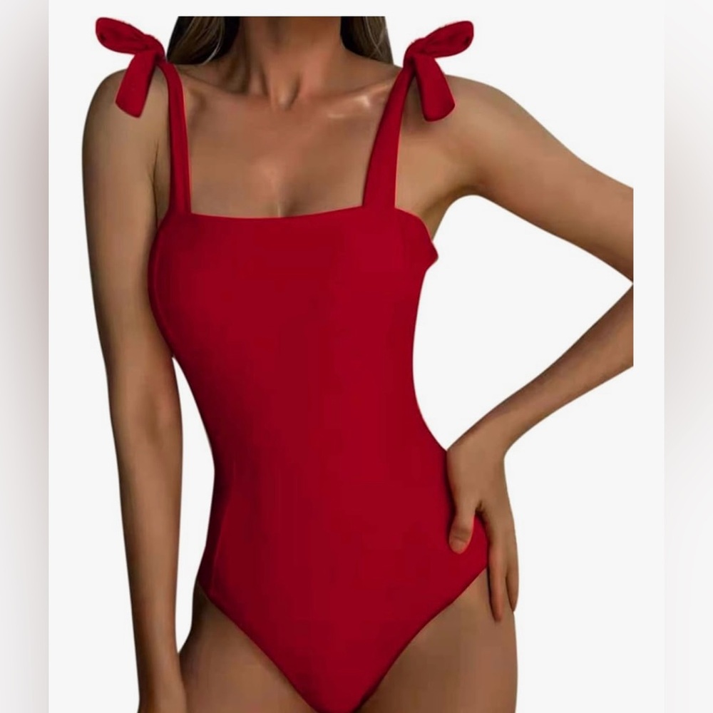 Women Lace up High Cut Bathing Suit Tummy Control Swim Suit Push up A29